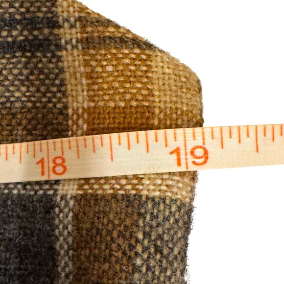 Handmade Plaid Wool Vest Size M‎ Crop Academia Blokecore College Preppy Mustard - Picture 8 of 8